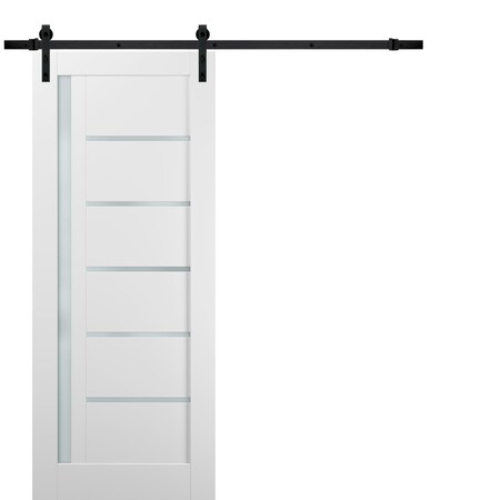 Sartodoors Barn Interior Door, 36" x 80", White QUADRO4088BD-B-WS-36